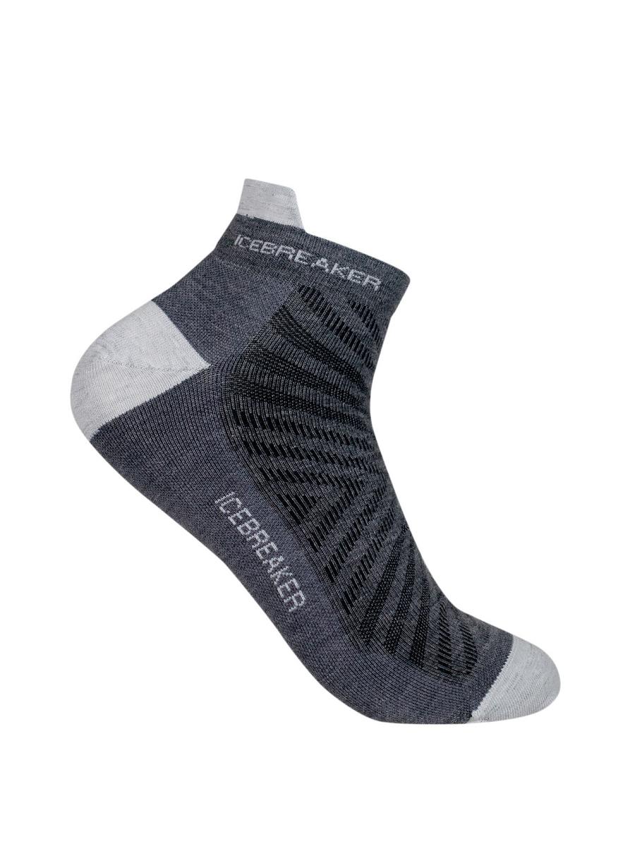 Gritstone Heather / Blizzard Icebreaker Merino Run+ Ultralight Micro Men\'s Socks | AU 1033VRWD